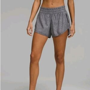 LULULEMON Track That Heathered Grey High-Rise Lined Athletic Shorts Women's SZ 8